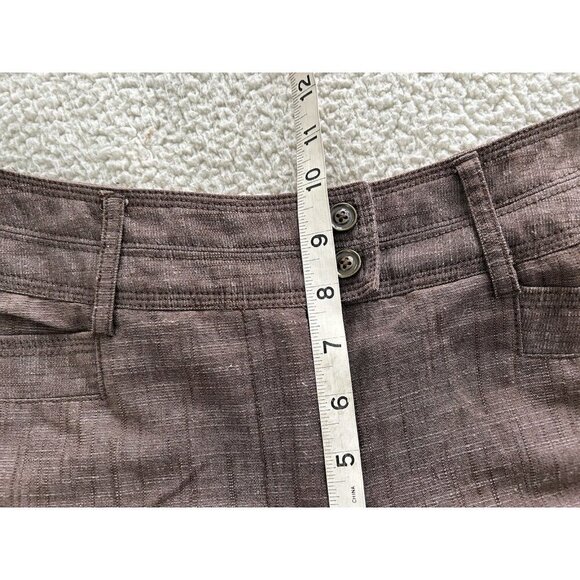 Dressbarn Trouser Pants Brown Textured Mid Rise Flared Leg Size 4 - Picture 9 of 12